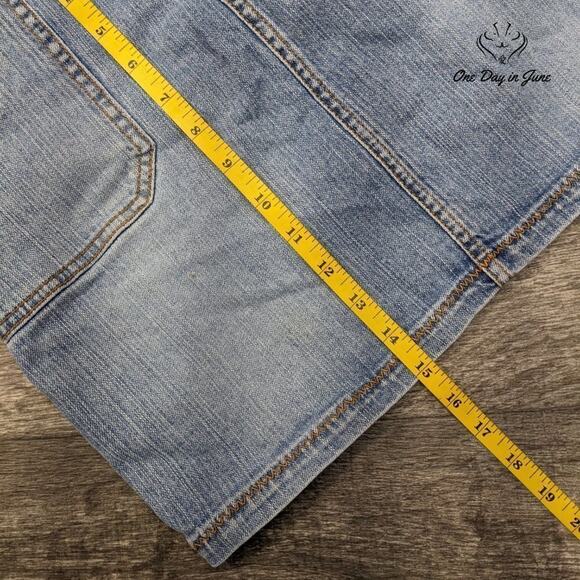 Daisy Fuentes Denim Mini Skirt Size 6 - Picture 4 of 5
